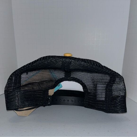 prAna Van Life Journeyman Snapback Mesh Trucker Hat yellow black camping NEW - Picture 5 of 5